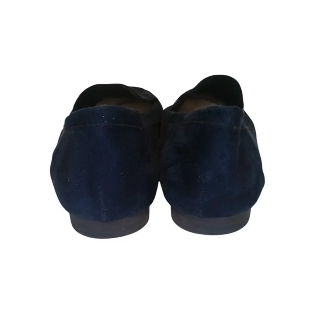 Sophia Taylor, Navy Blue microsuede slip on flats loafers, women’s 8.5m New